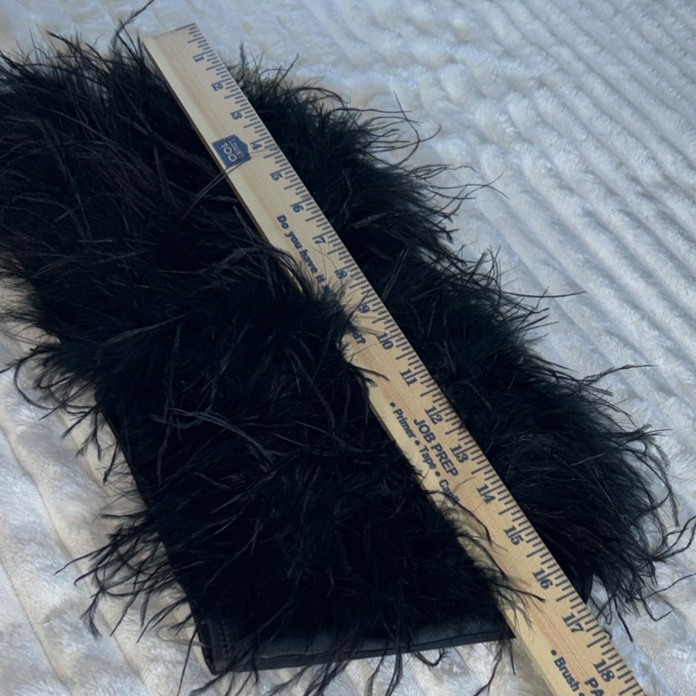 NovaLuxe Black Feather Strapless Bustier Corset Top Size L - Picture 15 of 16